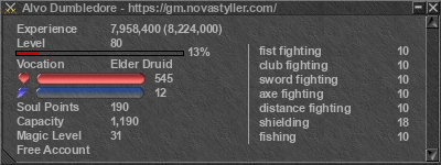 Signature for player Alvo Dumbledore